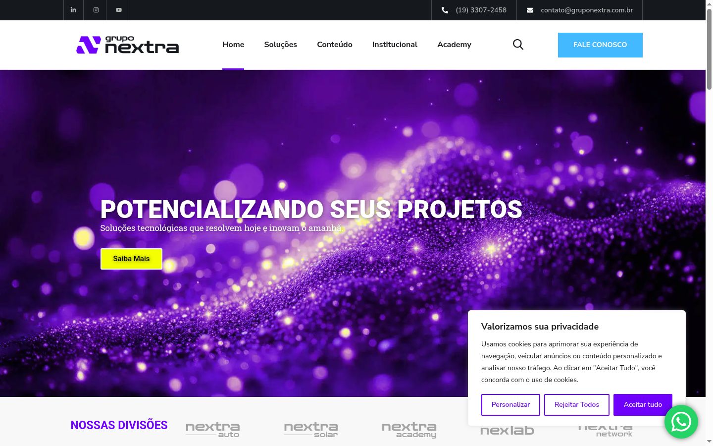 Screenshot del banner di consenso mostrato prima di qualsiasi interazione