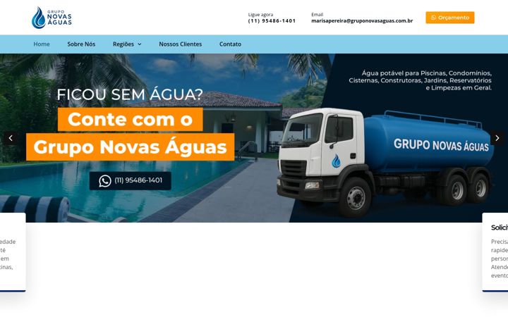 Screenshot of gruponovasaguas.com.br