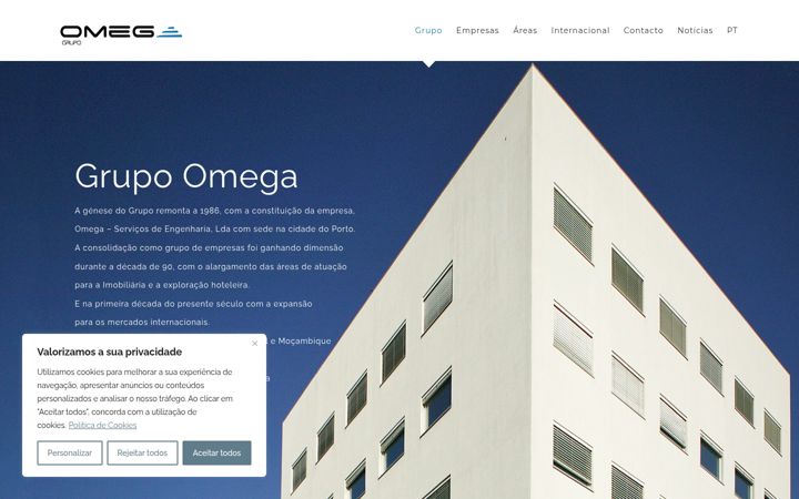 Screenshot of grupoomega.com.pt