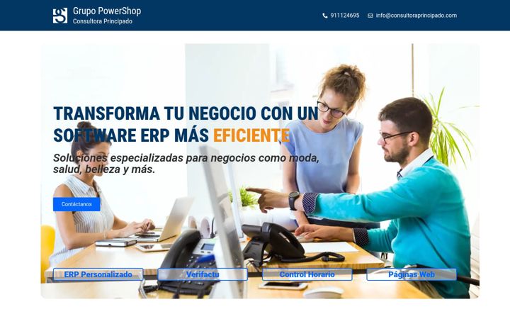 Screenshot of grupopowershop.com