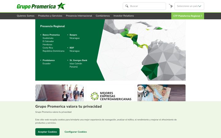 Screenshot of grupopromerica.com