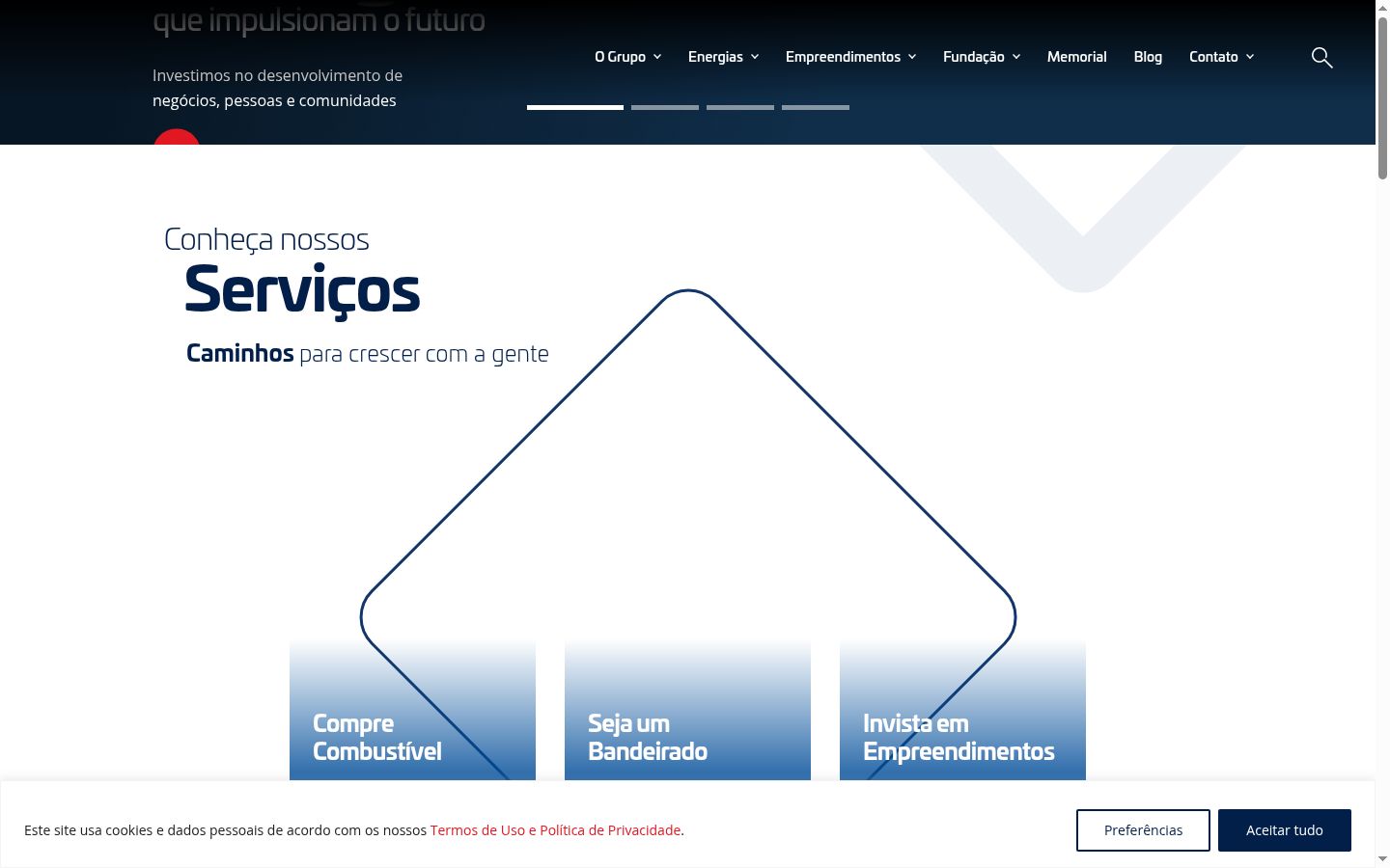 Screenshot of the consent banner shown before any interaction