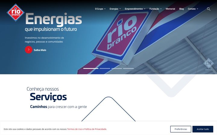 Screenshot of gruporiobranco.com