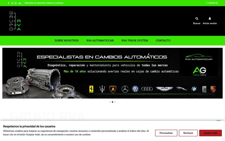 Screenshot of gruporva.com