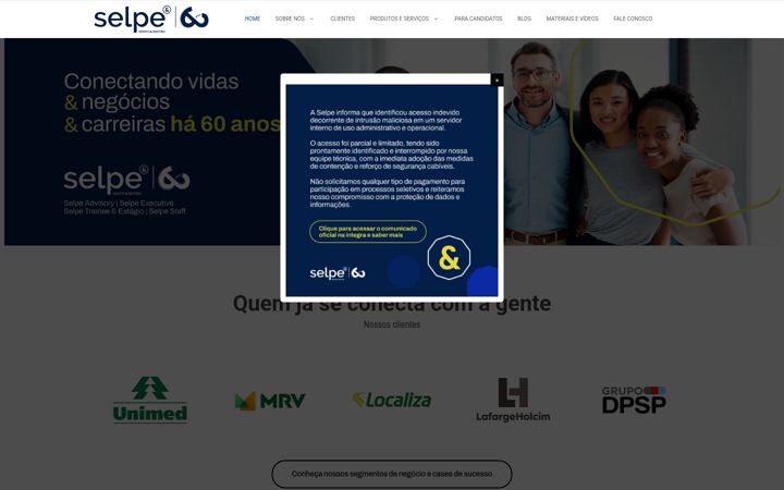 Screenshot of gruposelpe.com.br
