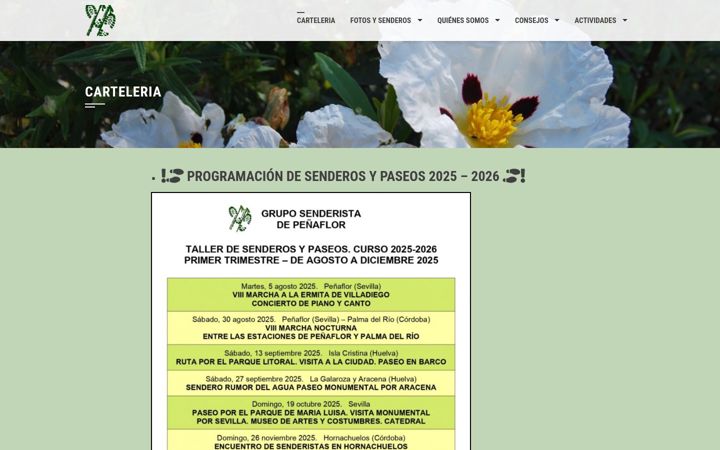 Screenshot of gruposenderistapenaflor.es