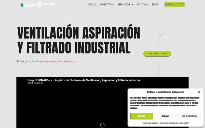 Screenshot of grupotegnair.com