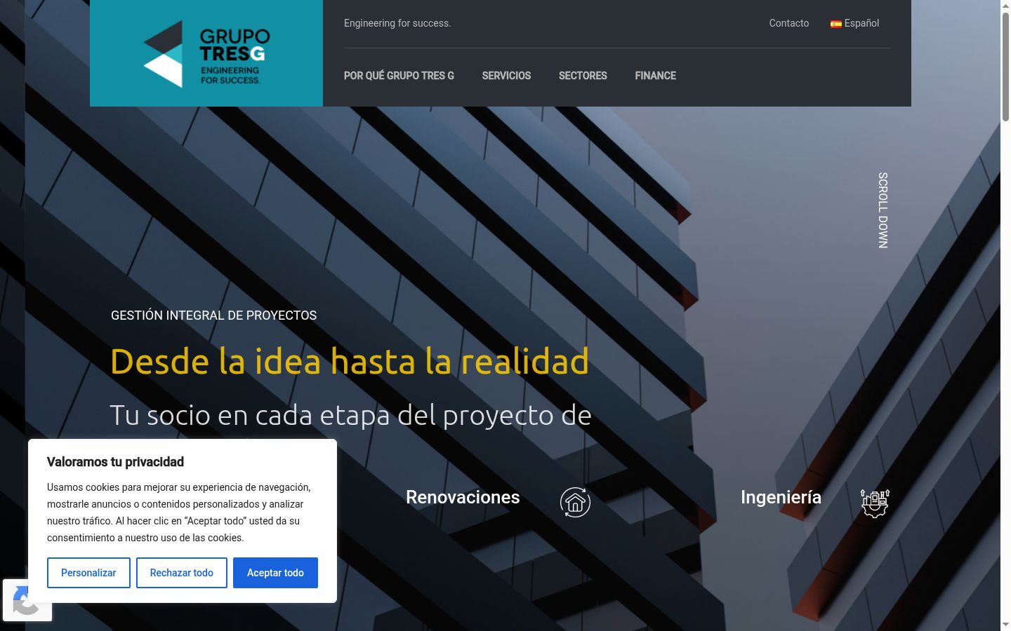 Screenshot del banner di consenso mostrato prima di qualsiasi interazione