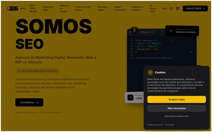 Screenshot of grupozas.com