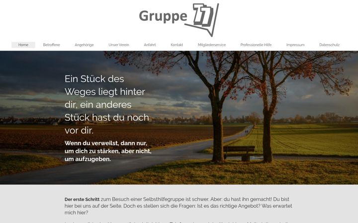 Screenshot of gruppe77ev.de