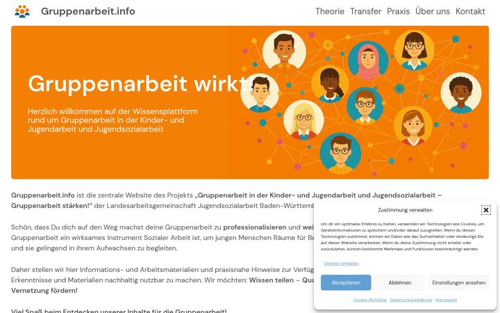 Screenshot of gruppenarbeit.info