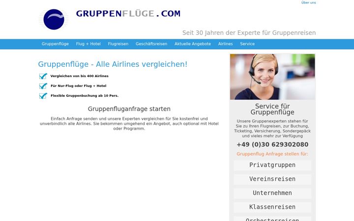 Screenshot ta' gruppenfluege.com