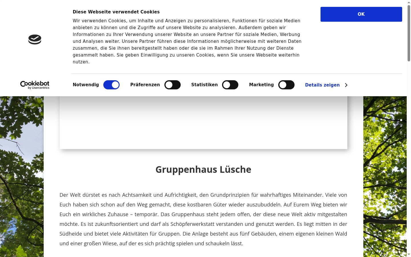 Screenshot of the consent banner shown before any interaction