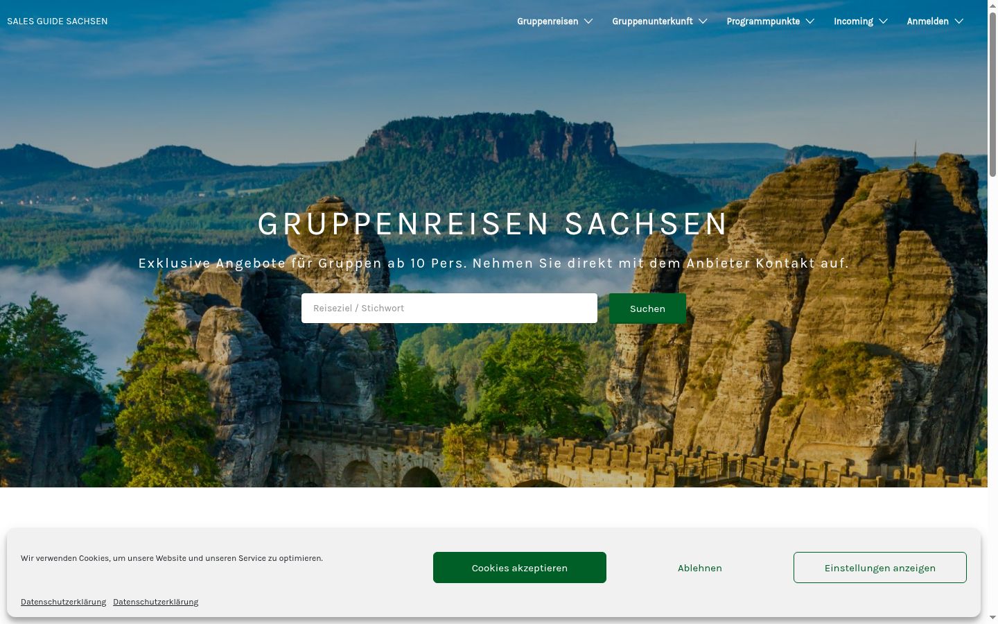 Screenshot des Einwilligungsbanners vor jeglicher Interaktion