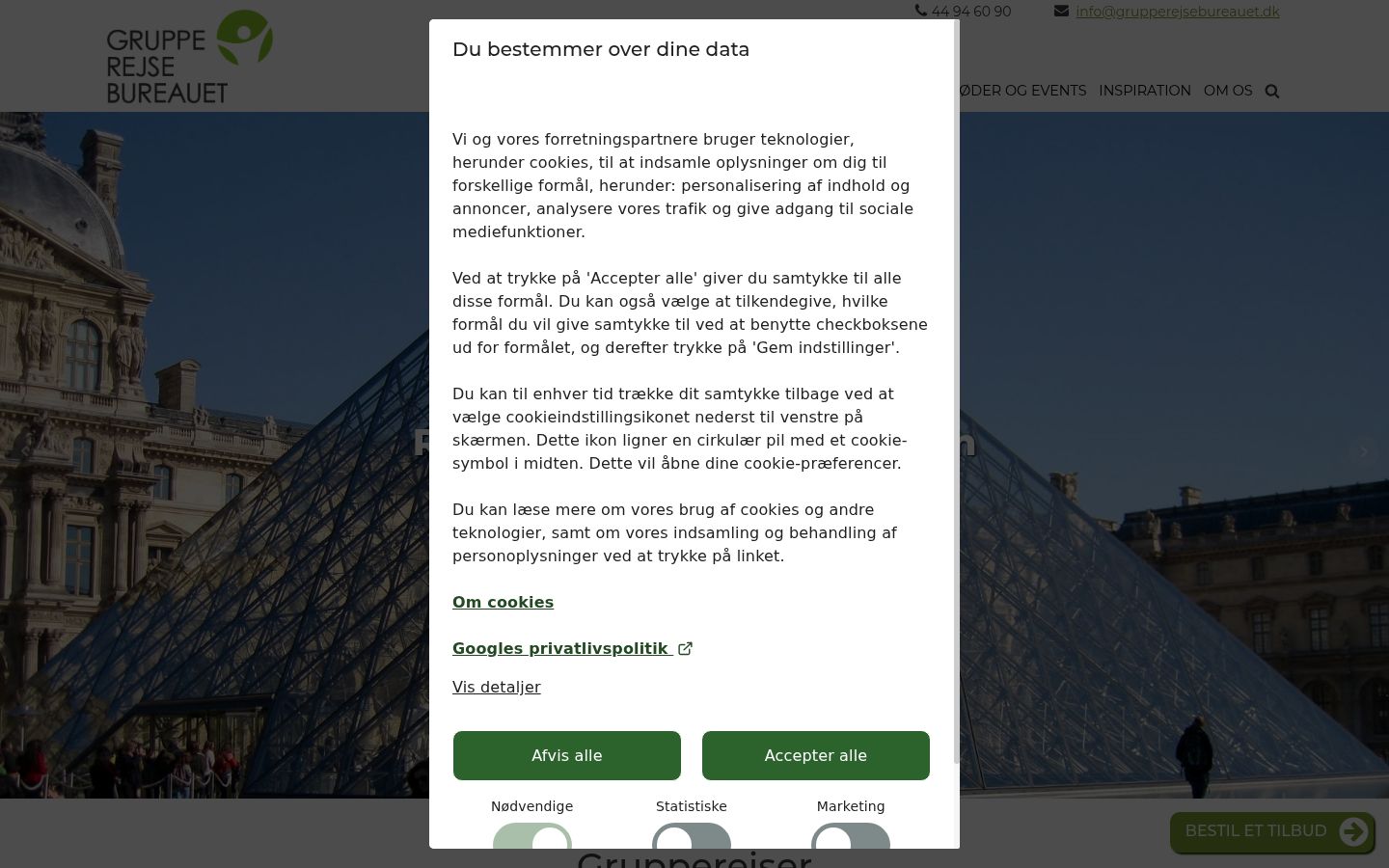 Screenshot of the consent banner shown before any interaction