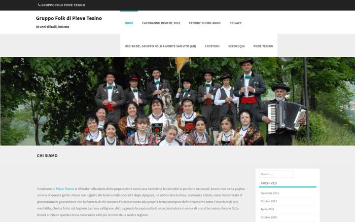 Screenshot of gruppofolkpievetesino.it