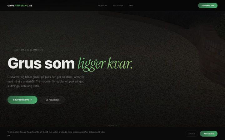 Screenshot of grusarmering.se