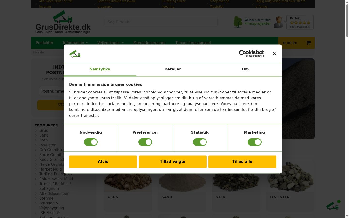 Screenshot van de toestemmingsbanner zoals getoond vóór enige interactie