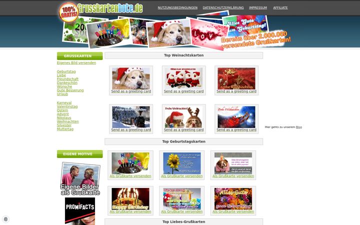 Screenshot of grusskartenbote.de