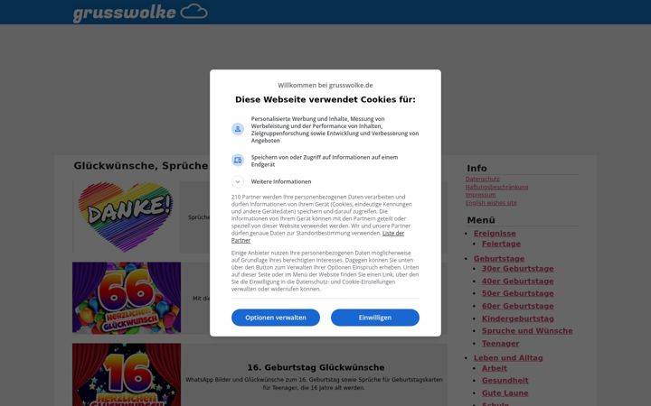 Screenshot of grusswolke.de