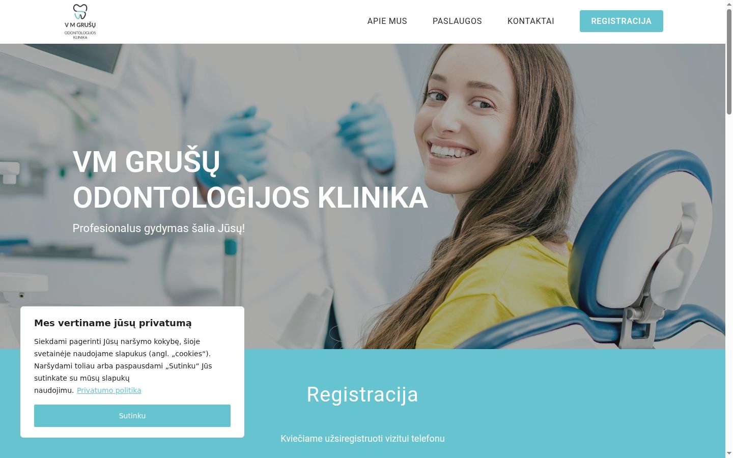 Snímek obrazovky baneru souhlasu zobrazeného před jakoukoli interakcí