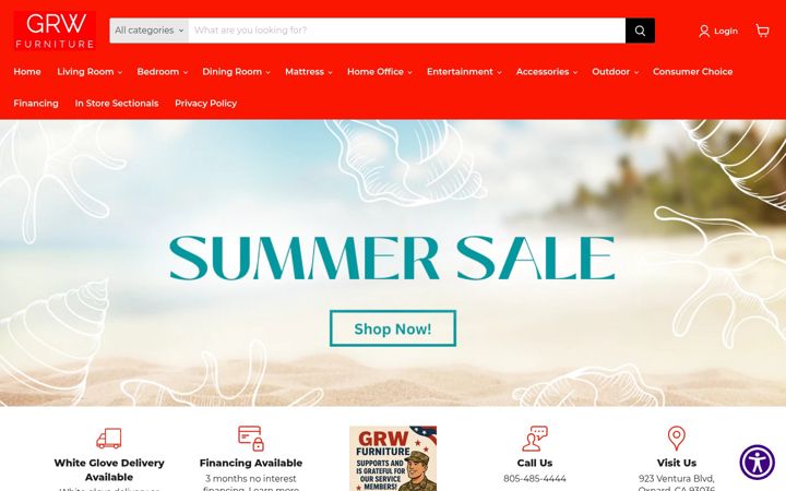 Snímek obrazovky grw-furniture.com
