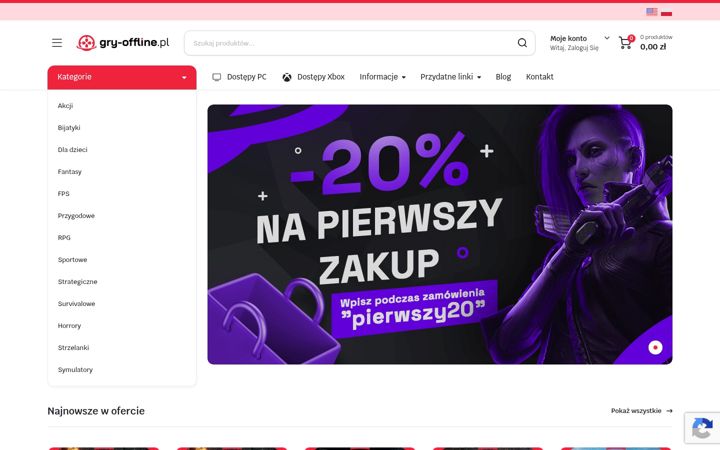 Captură de ecran a gry-offline.pl