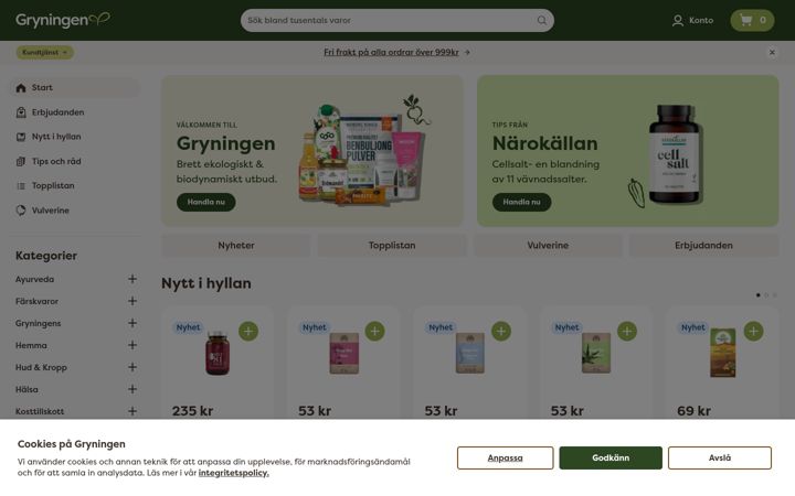 Screenshot of gryningen.eu