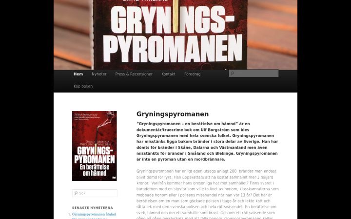 Screenshot of gryningspyromanen.com