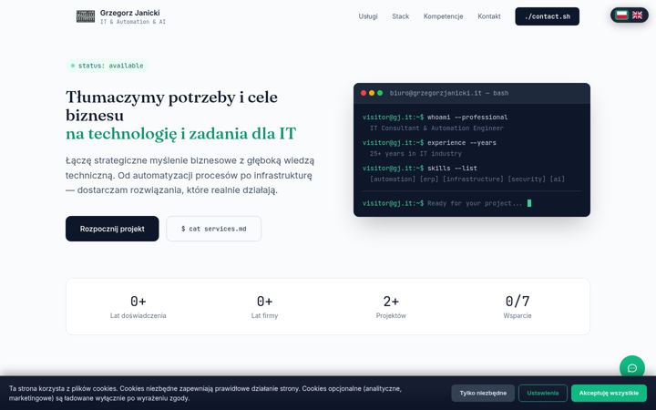 Screenshot of grzegorzjanicki.it