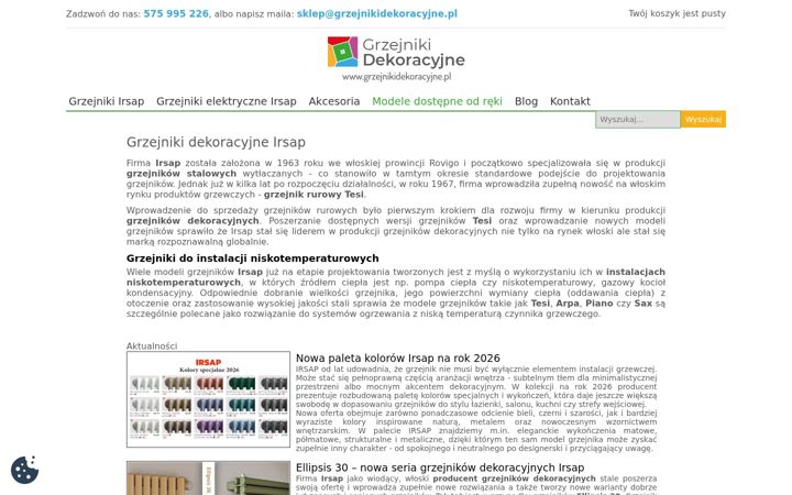 Screenshot of grzejnikidekoracyjne.pl