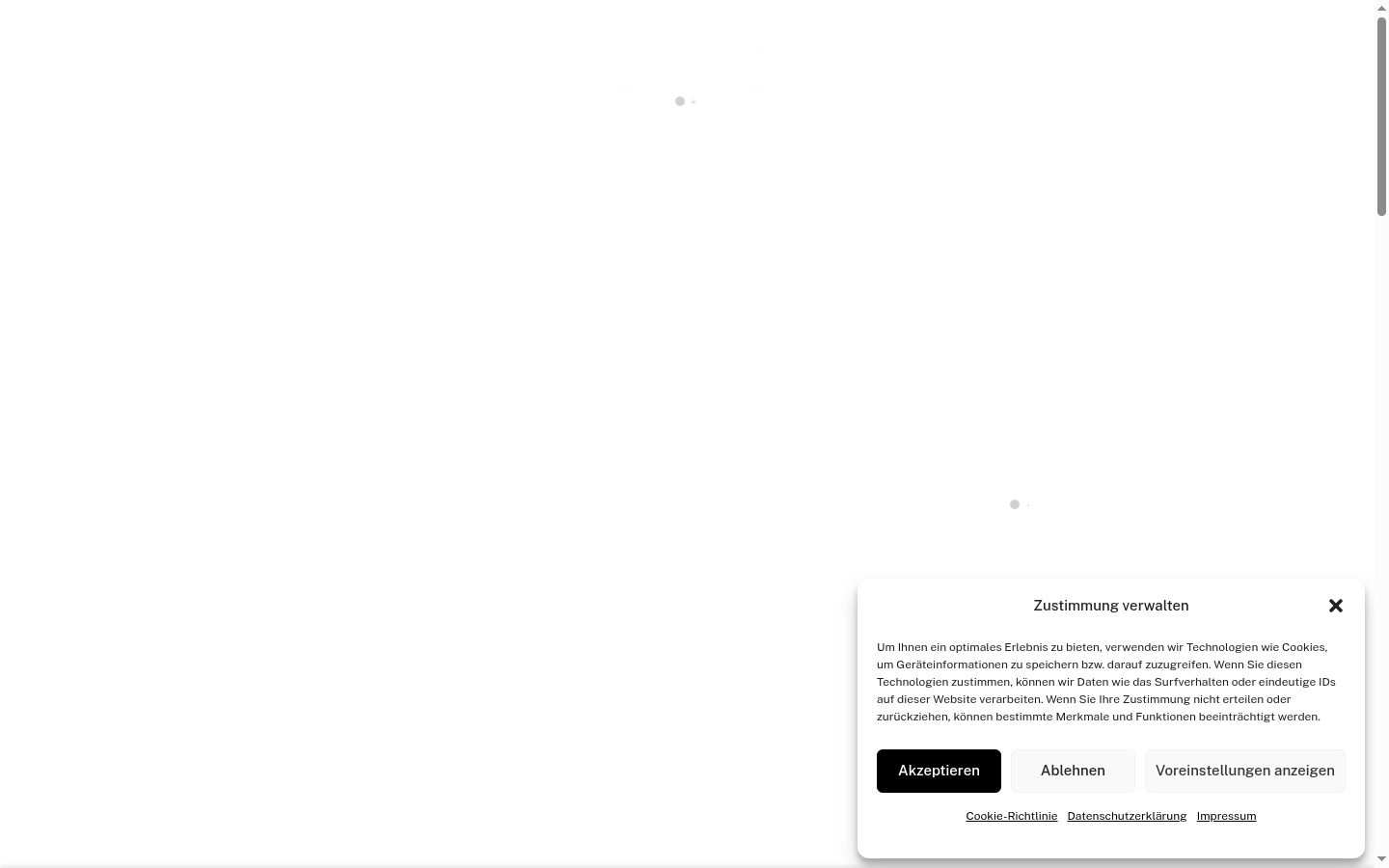Captura de ecrã do banner de consentimento apresentado antes de qualquer interação