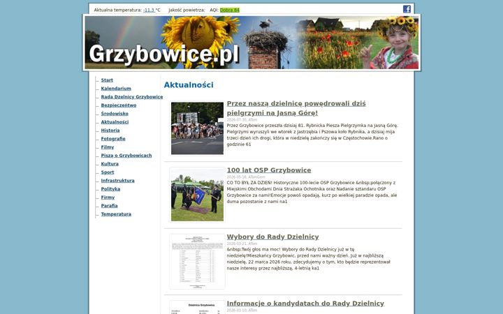 Screenshot of grzybowice.pl