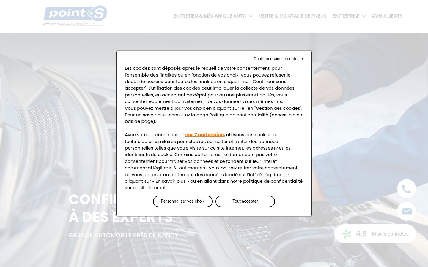 Screenshot del banner di consenso mostrato prima di qualsiasi interazione