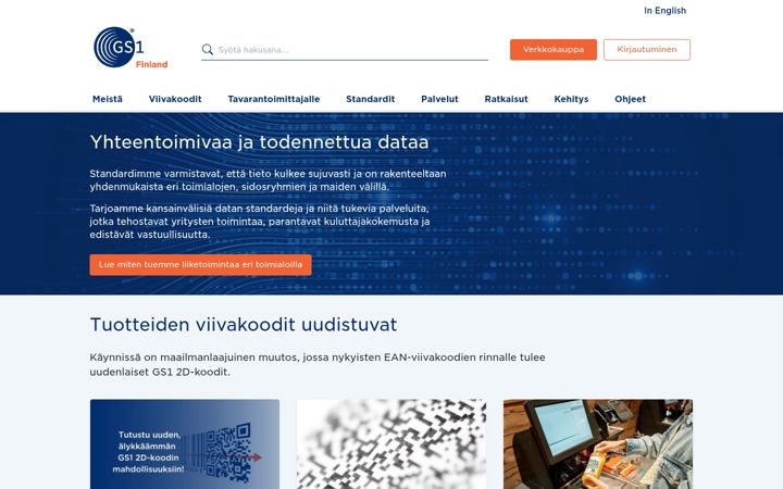 Snimka zaslona za gs1.fi