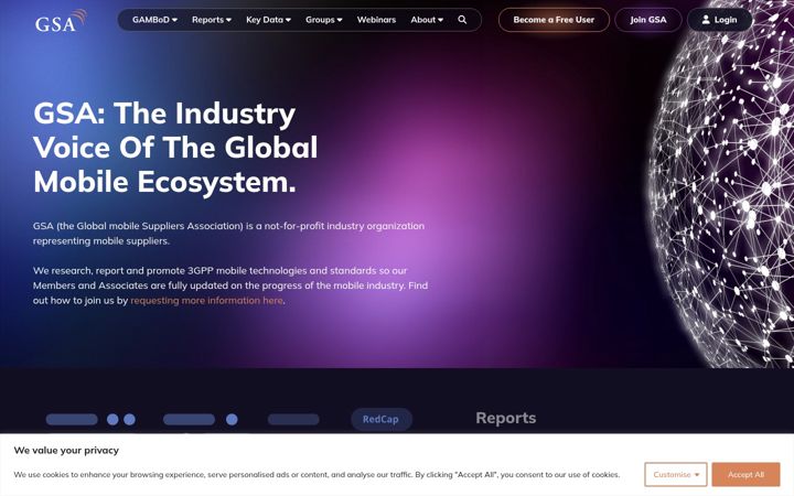 Screenshot of gsacom.com