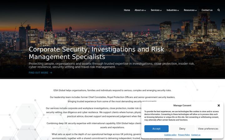 Screenshot of gsaglobal.com