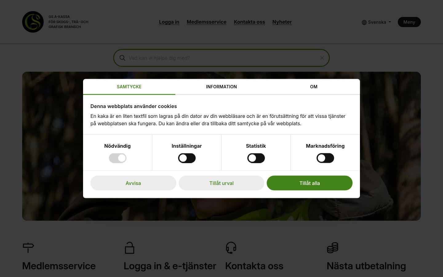 Captura de pantalla del banner de consentimiento mostrado antes de cualquier interacción