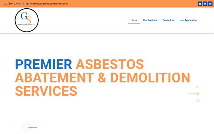 Screenshot of gsasbestoabatement.com