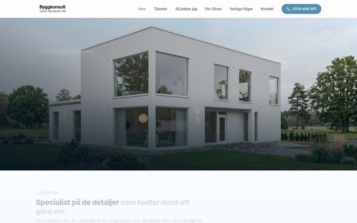Screenshot of gsbyggkonsult.nu