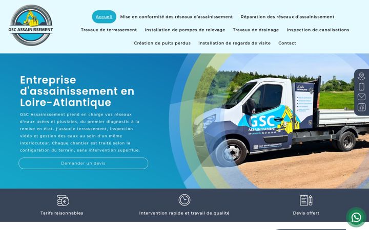 Screenshot of gsc-assainissement.fr