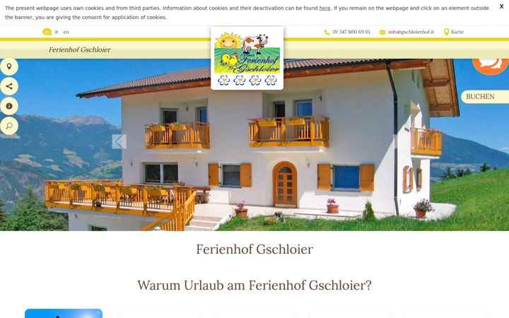 Screenshot of gschloierhof.it