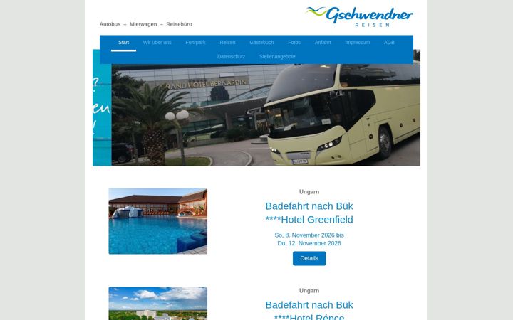 Screenshot of gschwendner-reisen.at