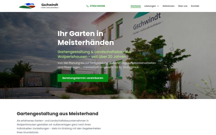 Screenshot of gschwindt-galabau.de