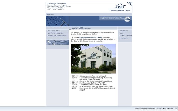 Screenshot of gsd-gebaeudereinigung.de