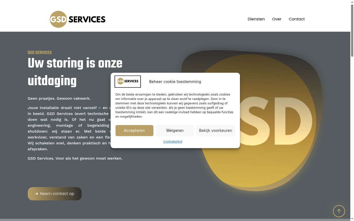 Screenshot del banner di consenso mostrato prima di qualsiasi interazione