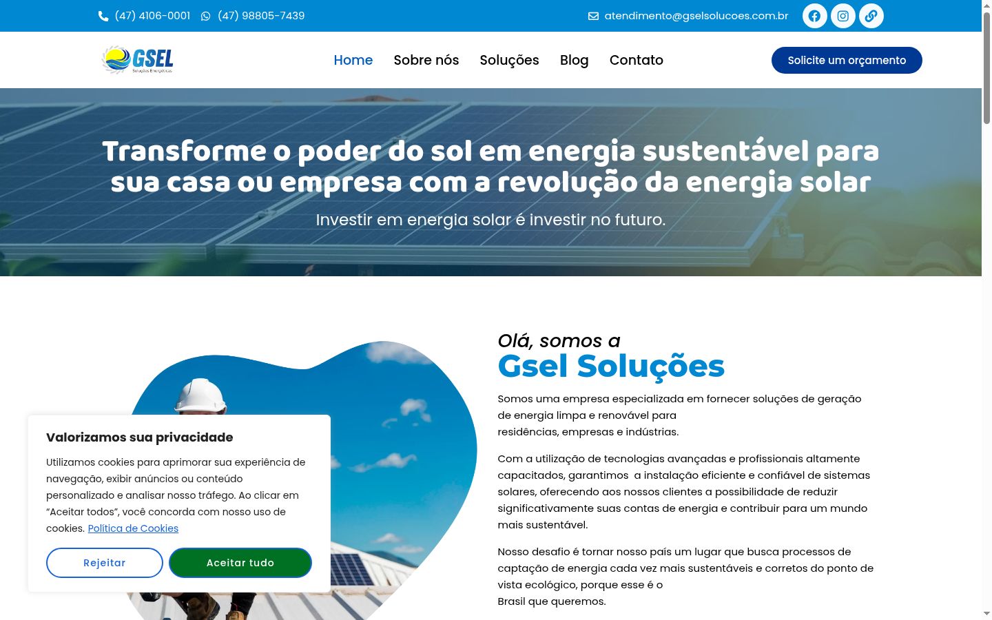 Screenshot del banner di consenso mostrato prima di qualsiasi interazione