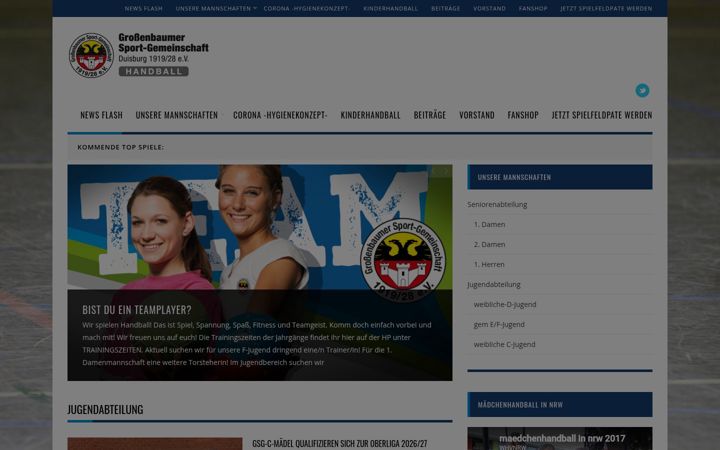 Screenshot of gsg-duisburg-handball.de