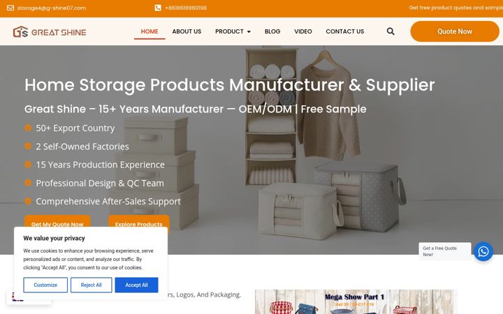 Screenshot of gshineorganizer.com