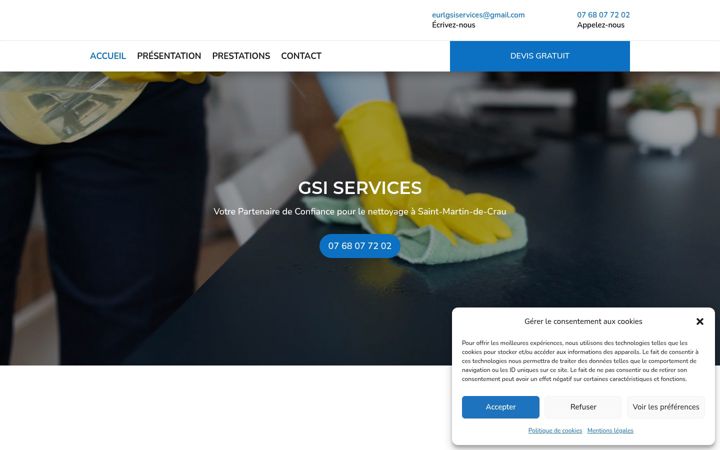 Screenshot of gsi-services-nettoyage.fr